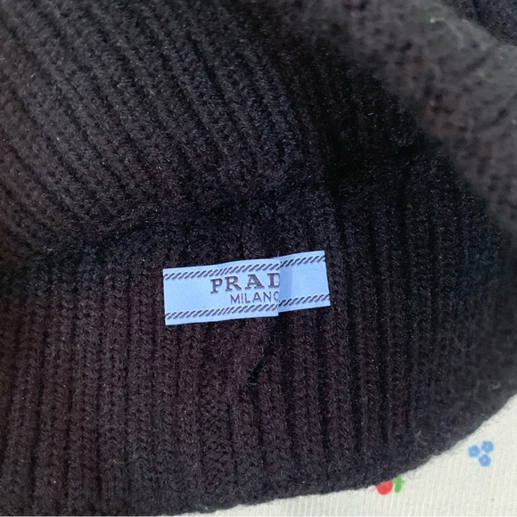 Prada Black Women’s Pom-Pom Beanie - Picture 5 of 5